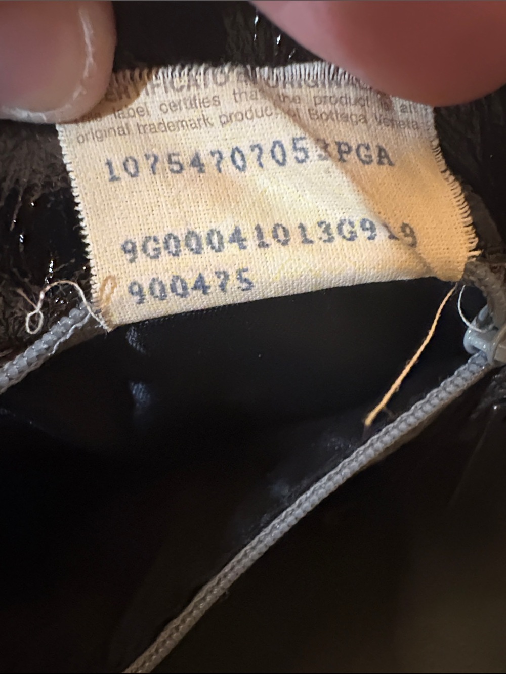 Bottega Veneta 1980s Black Shimmery patent leather Tote Bag with serial tag - Picture 6 of 6